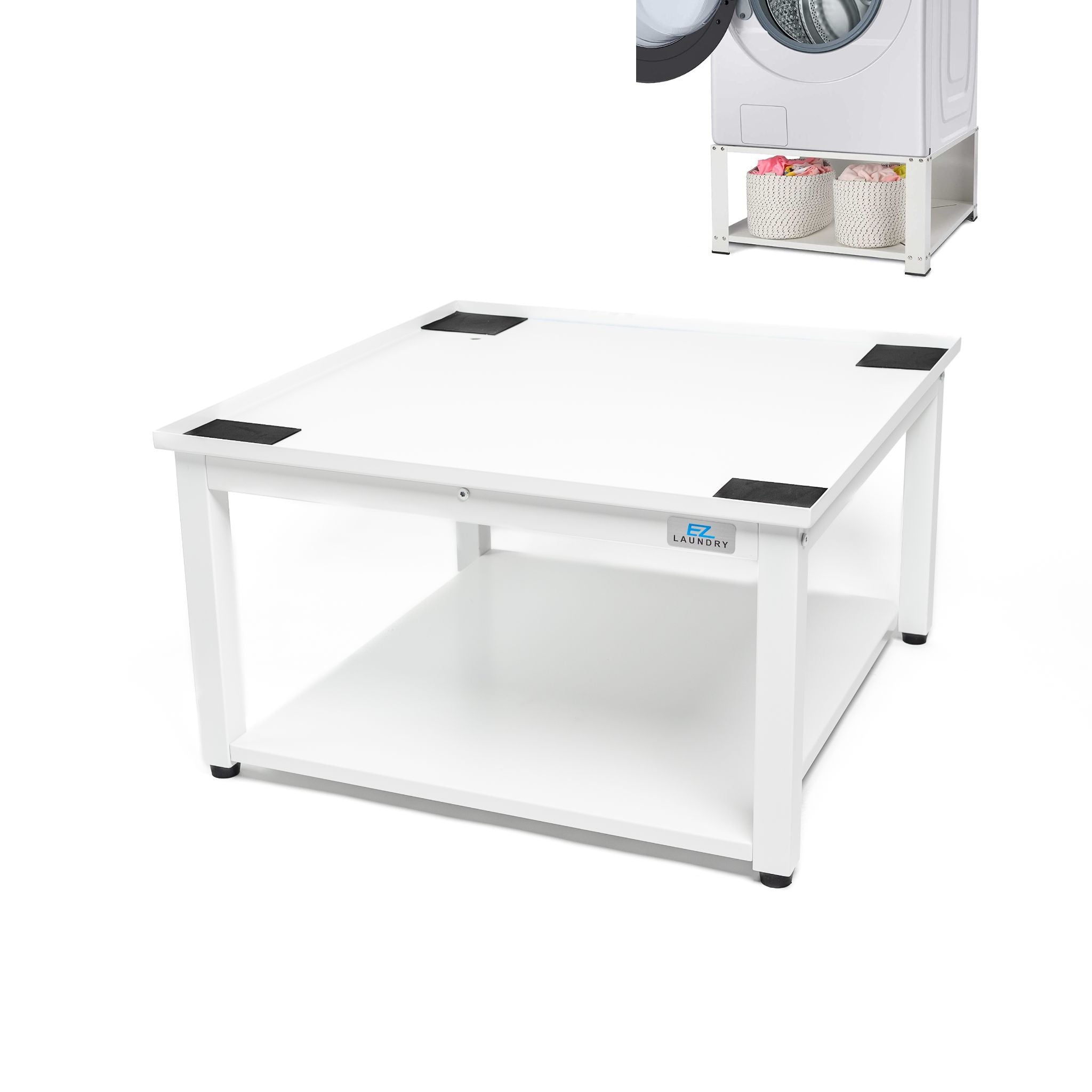 EZ Laundry Pedestal universal mejorado de 28 pulgadas – Capacidad de 700  libras, eleva 16 pulgadas con bandeja de drenaje integrada + manguera,  patas